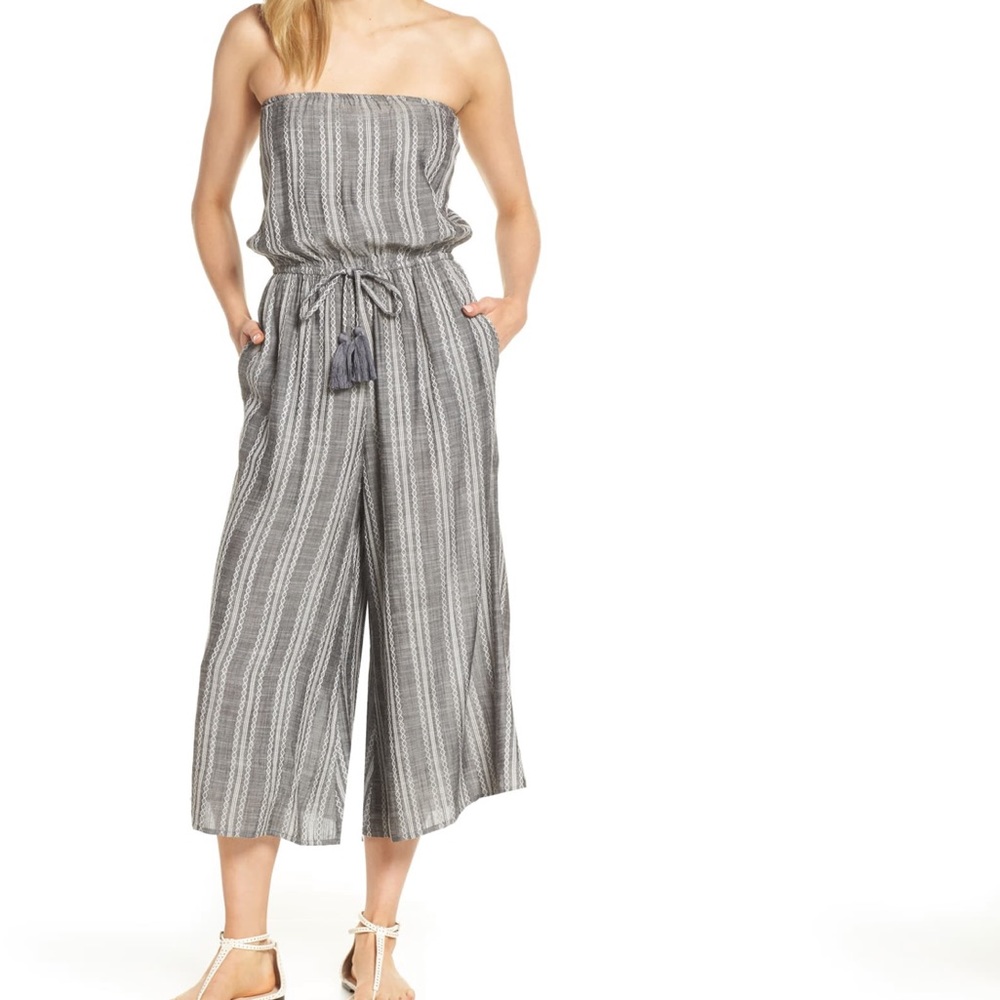 Elam International Strapless Wide Leg Jumpsuit